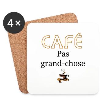 café pas grand chose - Dessous de verre (lot de 4) - blanc - Devant