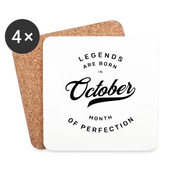 OCTOBER ANNIVERSARY - Coasters (set of 4) - white - Front