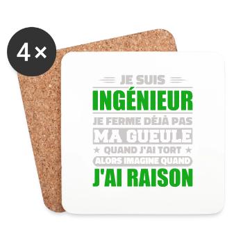 Engineer Humor Gift Student Engineer - Coasters (set of 4) - white - Front