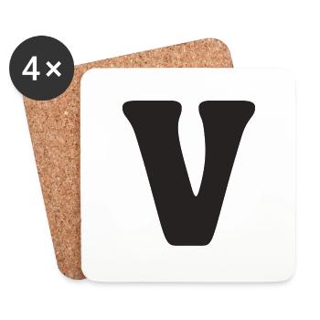 V - Coasters (set of 4) - white - Front