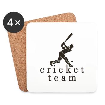 Équipe de cricket - Dessous de verre (lot de 4) - blanc - Devant