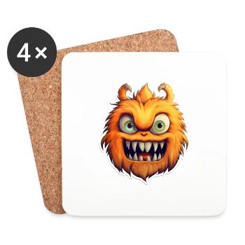 Halloween Monster - Untersetzer (4er-Set) - Weiß - Vorne