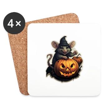 Halloween Maus - Untersetzer (4er-Set) - Weiß - Vorne