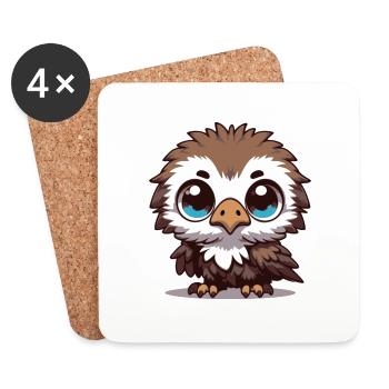 Hibou - Dessous de verre (lot de 4) - blanc - Devant
