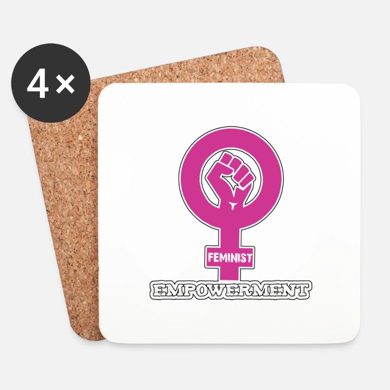 Feministisches Empowerment - Untersetzer (4er-Set) - Weiß