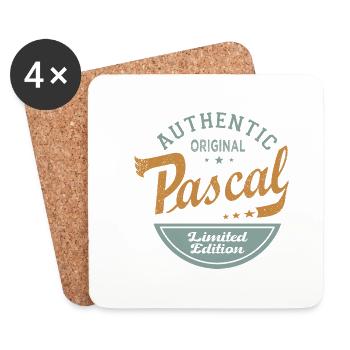 Pascal first name Gift Personalized tshirt pascal - Coasters (set of 4) - white - Front