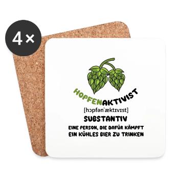Hopfenaktivist Eine Person die für ihr kühles Bier - Untersetzer (4er-Set) - Weiß - Vorne