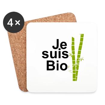 Je suis bio - Dessous de verre (lot de 4) - blanc - Devant