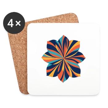 Tourbillons de fleurs - Dessous de verre (lot de 4) - blanc - Devant