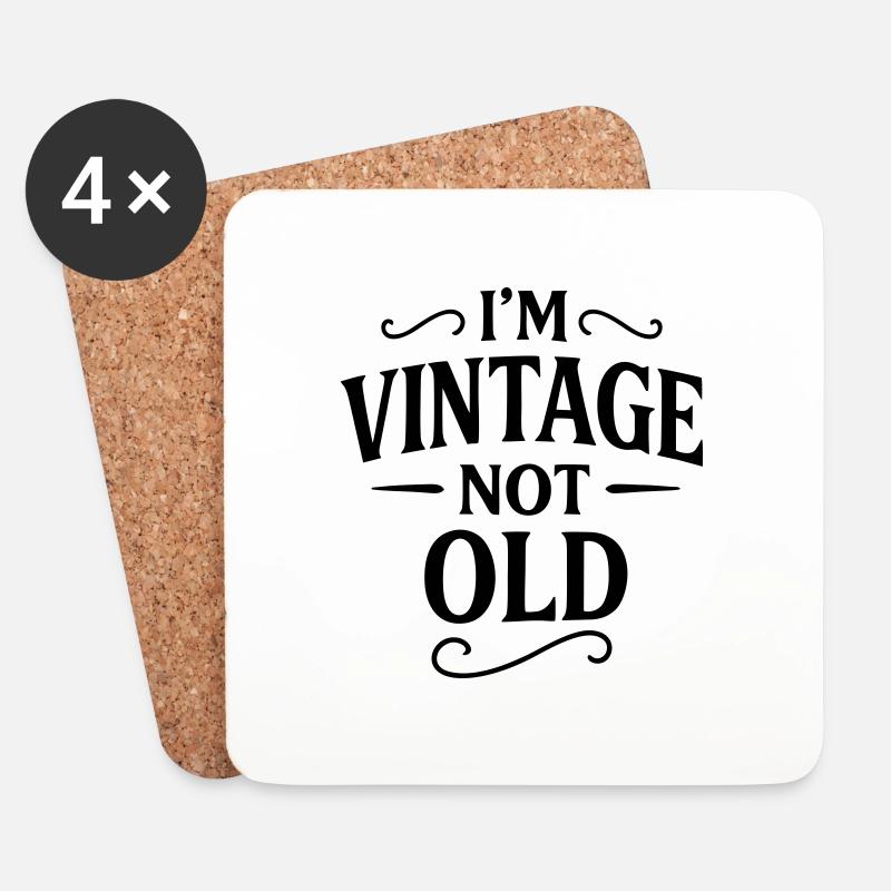 Nicht alt sondern Vintage Geburtstagsgeschenk - Untersetzer (4er-Set) - Weiß