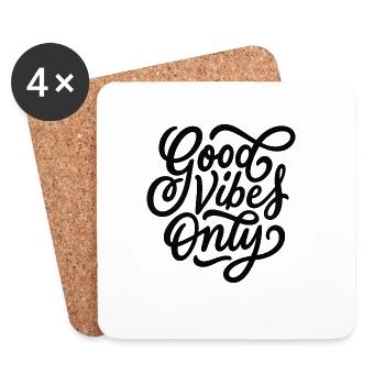 Festive Vibes Hand Lettering - Coasters (set of 4) - white - Front