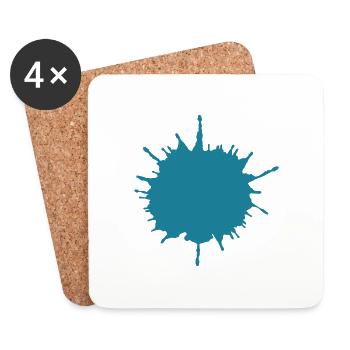 farbklecks Klecks Farbspritzer blau Geschenk - Untersetzer (4er-Set) - Weiß - Vorne