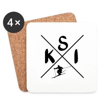 Ski X - Coasters (set of 4) - white - Front