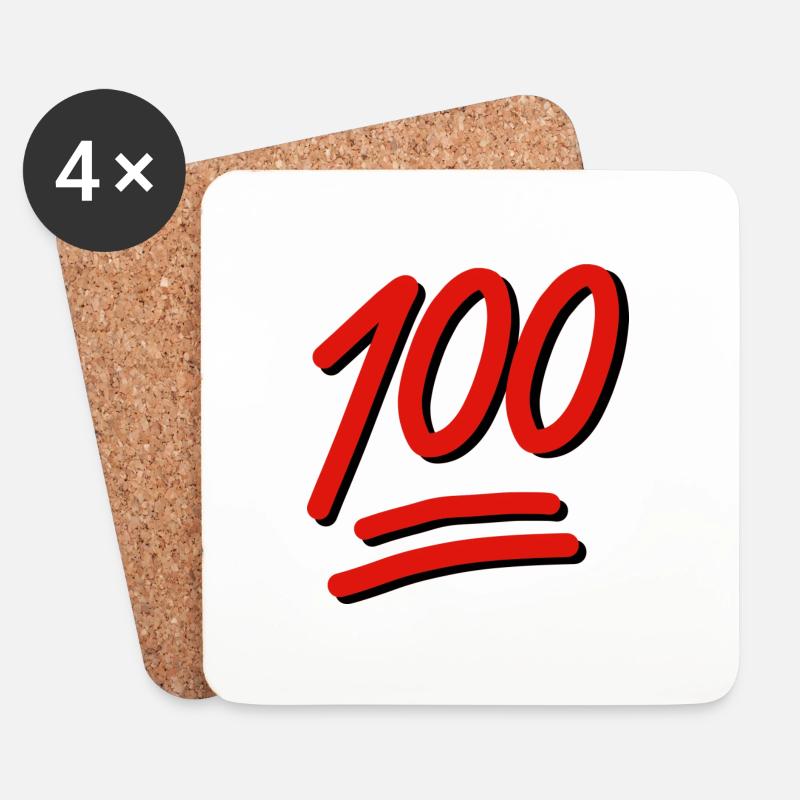 100 - Untersetzer (4er-Set) - Weiß