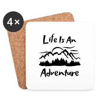 Montagnes, nature, aventure - Dessous de verre (lot de 4) - blanc - Devant