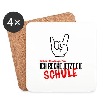 Einschulung Tschüss Kindergarten - Untersetzer (4er-Set) - Weiß - Vorne