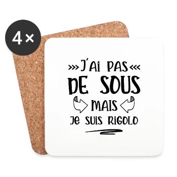 pas de sous - Dessous de verre (lot de 4) - blanc - Devant