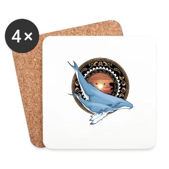 Humpback Whale Hawaiian - Coasters (set of 4) - white - Front