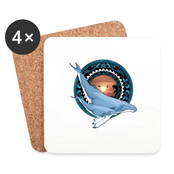 Humpback Whale Hawaiian - Coasters (set of 4) - white - Front