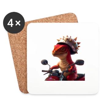 Happy Dino - Untersetzer (4er-Set) - Weiß - Vorne