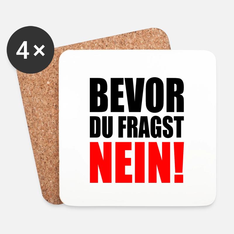 Bevor du fragst nein - Untersetzer (4er-Set) - Weiß