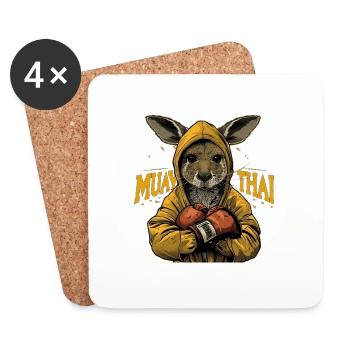 Urbaner Stil: Muay Thai Mode für Trendsetter - Untersetzer (4er-Set) - Weiß - Vorne