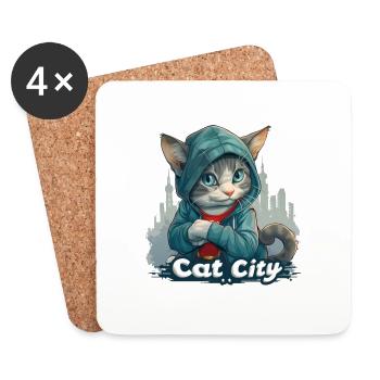 Exclusive fashion from Kitten City Trendy elegance - Coasters (set of 4) - white - Front