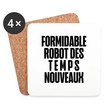 formidable robot - Dessous de verre (lot de 4) - blanc - Devant