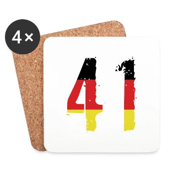 Maillot 41 Numéro Allemagne - Dessous de verre (lot de 4) - blanc - Devant