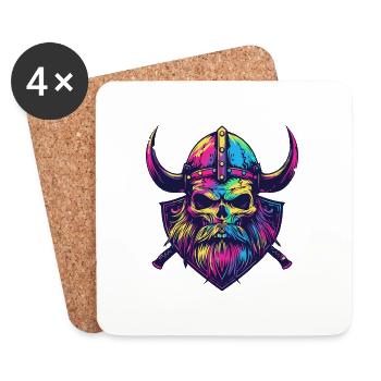Viking Skull - Coasters (set of 4) - white - Front