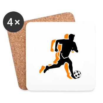 Fussballer Symbol Fussball Spieler Mann - Untersetzer (4er-Set) - Weiß - Vorne