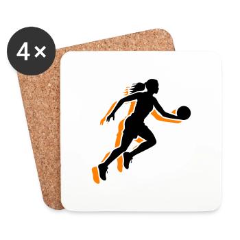 Basketball Player Symbol Basketball Player Woman - Coasters (set of 4) - white - Front