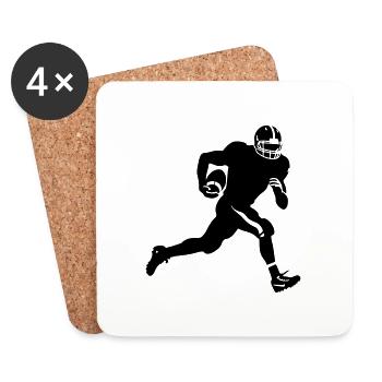Icône de l’homme du football américain - Dessous de verre (lot de 4) - blanc - Devant