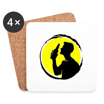 Beer Drinking Silhouette Party - Coasters (set of 4) - white - Front