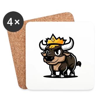 Stier Comic Krone - Untersetzer (4er-Set) - Weiß - Vorne
