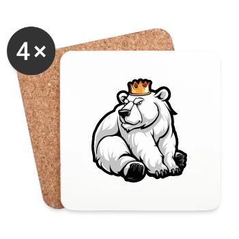 Couronne de bande dessinée ours polaire - Dessous de verre (lot de 4) - blanc - Devant