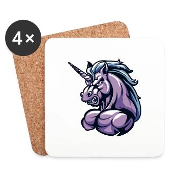 Musculation Muscles Licorne Musculation - Dessous de verre (lot de 4) - blanc - Devant