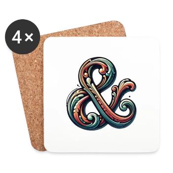 Icône Signe élégant Logo Emblème Pour Et - Dessous de verre (lot de 4) - blanc - Devant