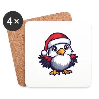 Eagle Christmas Cute - Coasters (set of 4) - white - Front