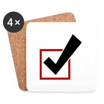 Tick Select Tick Symbol - Coasters (set of 4) - white - Front