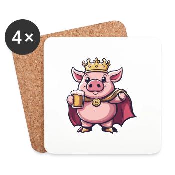 Pork Beer Funny - Coasters (set of 4) - white - Front