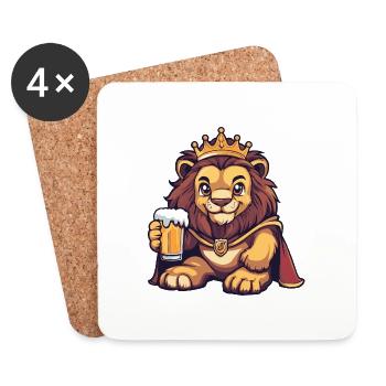 Lion Beer Funny - Coasters (set of 4) - white - Front
