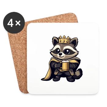 Raccoon Bière Drôle - Dessous de verre (lot de 4) - blanc - Devant