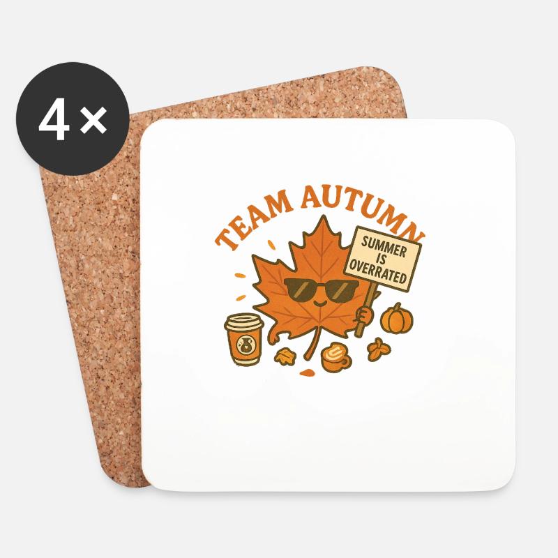 Team Autumn - Summer is Overrated - Untersetzer (4er-Set) - Weiß