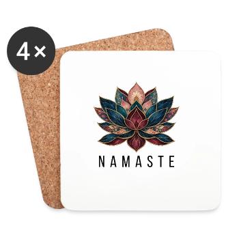 Boho Lotus Blume Yoga Meditation - Untersetzer (4er-Set) - Weiß - Vorne