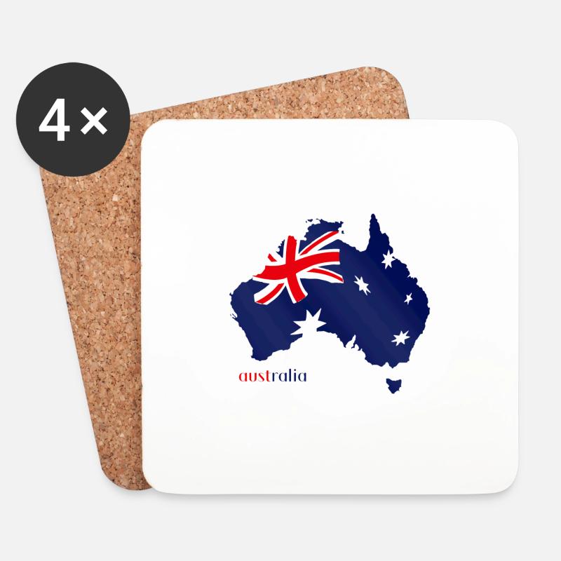 australia F - Untersetzer (4er-Set) - Weiß