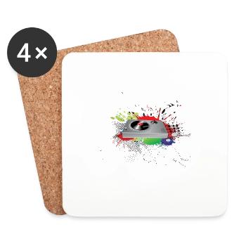 turn table music band 5 F - Coasters (set of 4) - white - Front