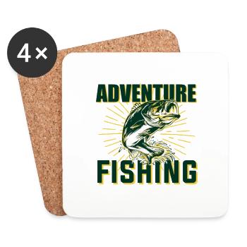 Adventure Fishing Fishing Fishing - Coasters (set of 4) - white - Front