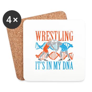 Wrestling It's In My DNA - Untersetzer (4er-Set) - Weiß - Vorne