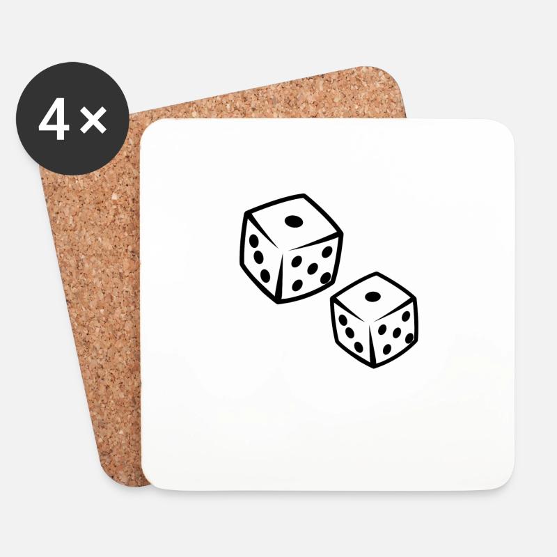 Würfel Spiel - Untersetzer (4er-Set) - Weiß